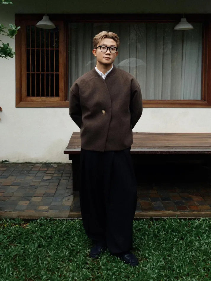 MINIMALIST WOOL COLLARLESS JACKET | BLACK FRIDAY WEEK DEAL