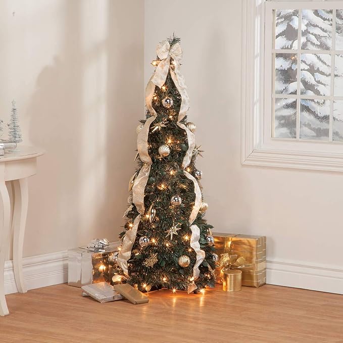 Retractable Christmas Tree (decorated and illuminated) - PRE BLACK FRIDAY