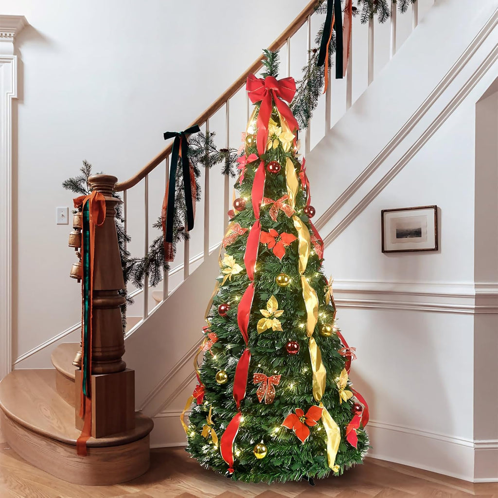 Retractable Christmas Tree (decorated and illuminated) - PRE BLACK FRIDAY