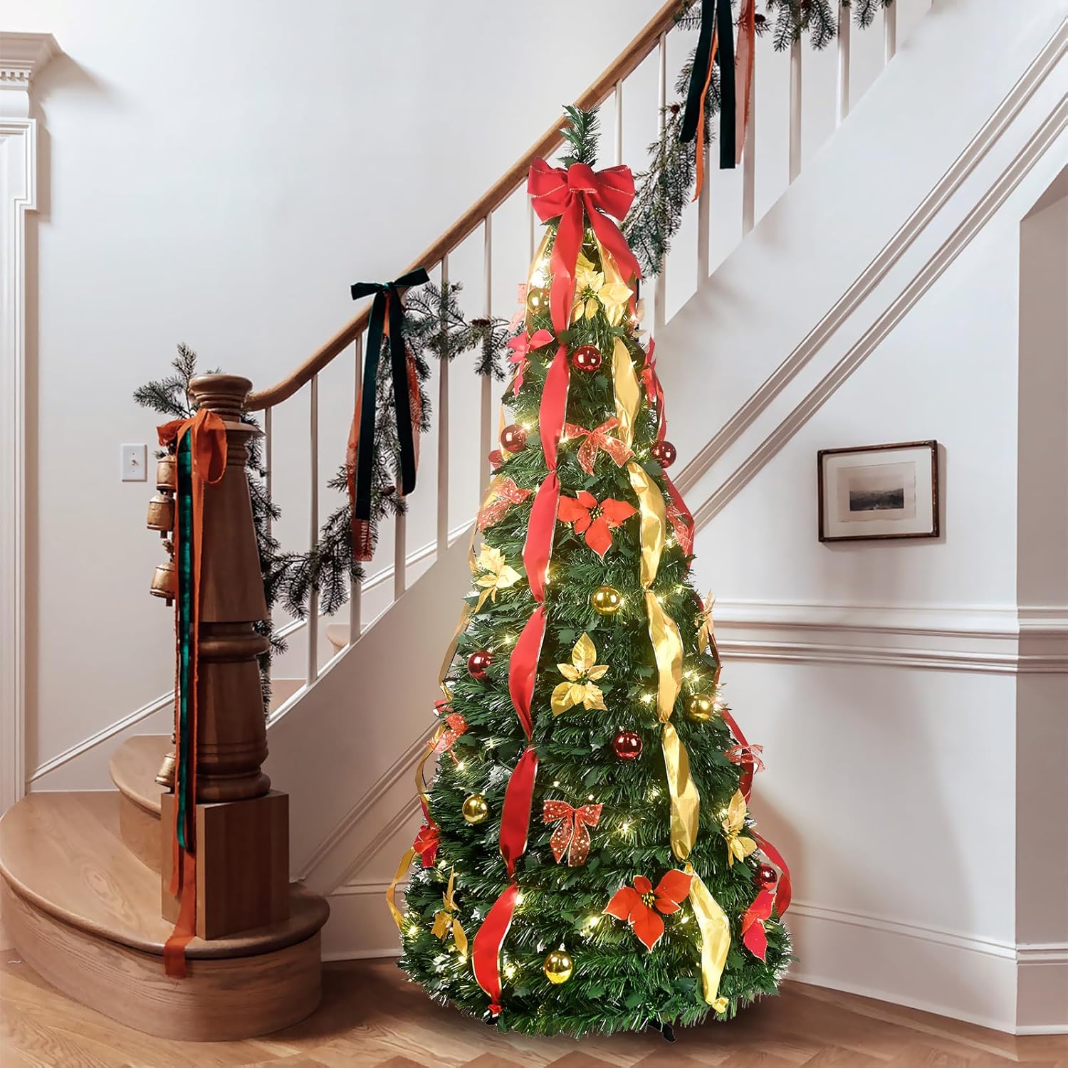 Retractable Christmas Tree (decorated and illuminated) - PRE BLACK FRIDAY