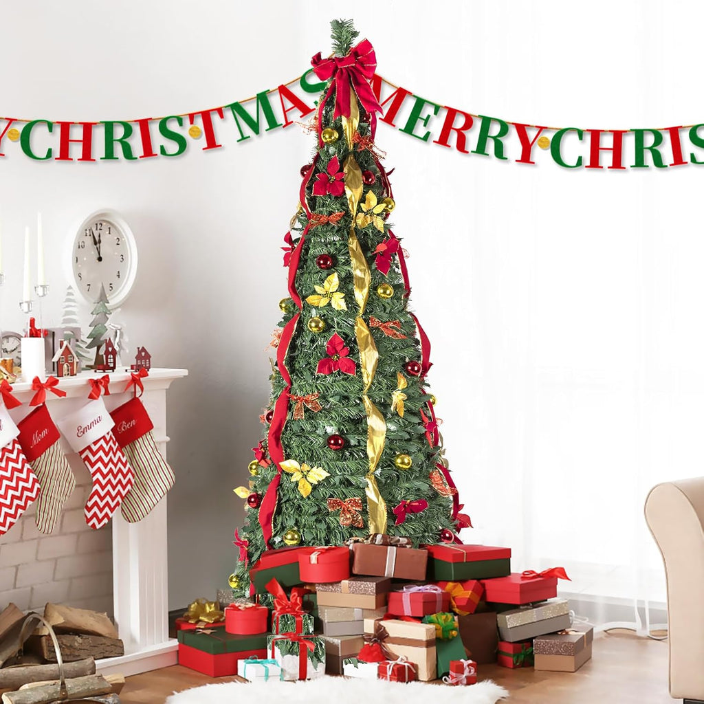 Retractable Christmas Tree (decorated and illuminated) - PRE BLACK FRIDAY
